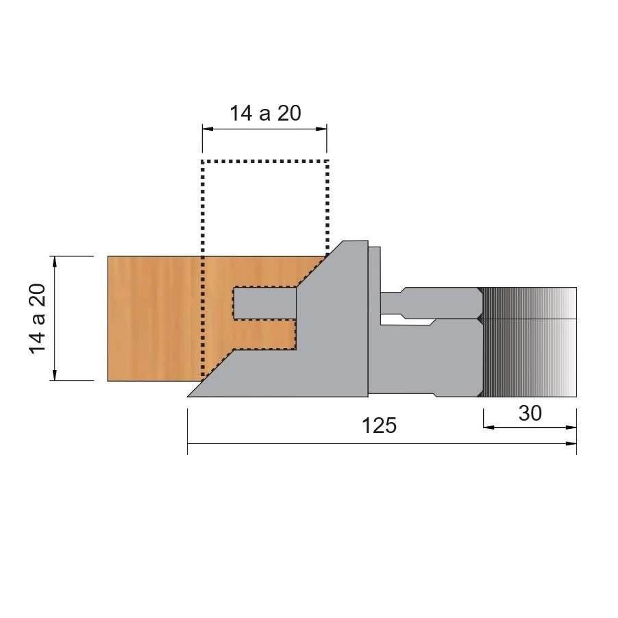 Fresa para Rejunte de Aço Ø125 x 14/20 x 30 - Cód. 2782.03